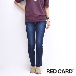 RED CARD Mid-Rise Straight Leg Blue Jeans